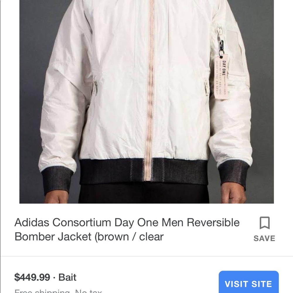 Adidas consortium day one reversible bomber jacket